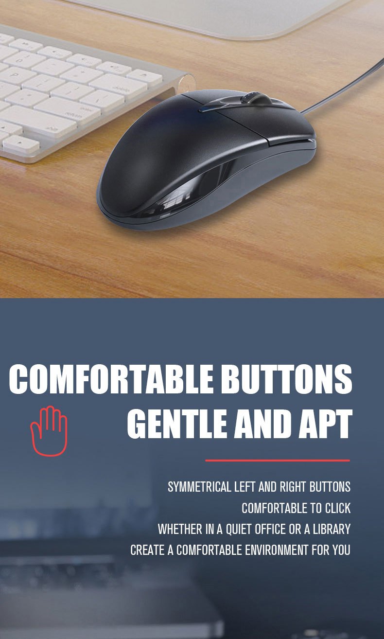 Ultra-Thin Ergonomic Gaming Mouse – 1200 DPI, Wired, 95g