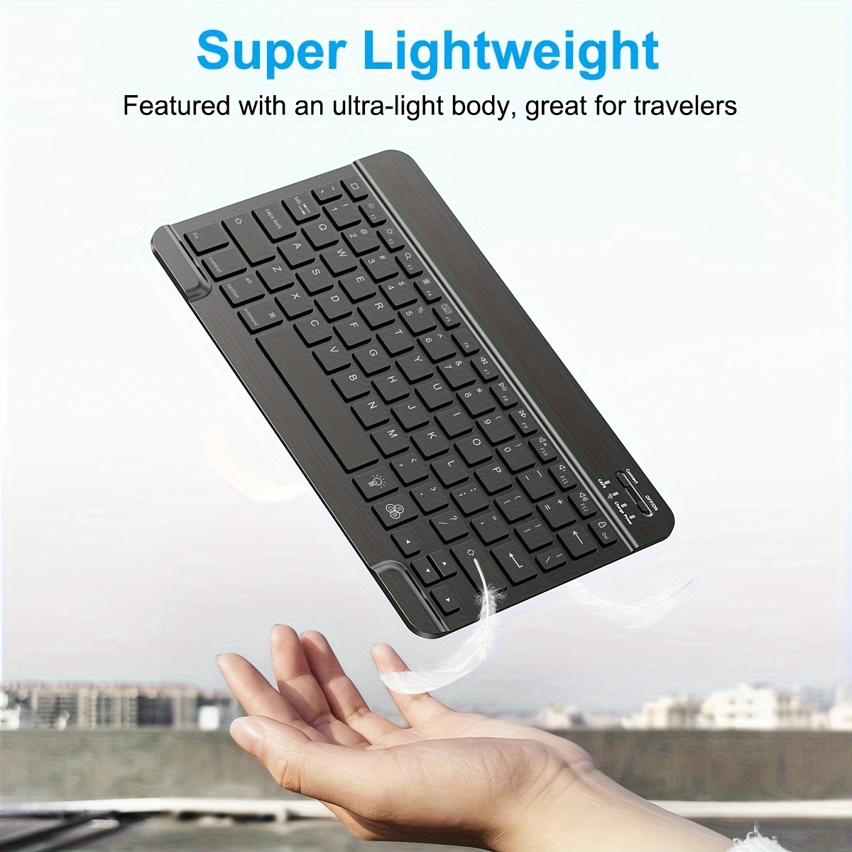 10-Inch Ultra-Thin Rechargeable Wireless Keyboard — Compatible with iOS, Android & Windows