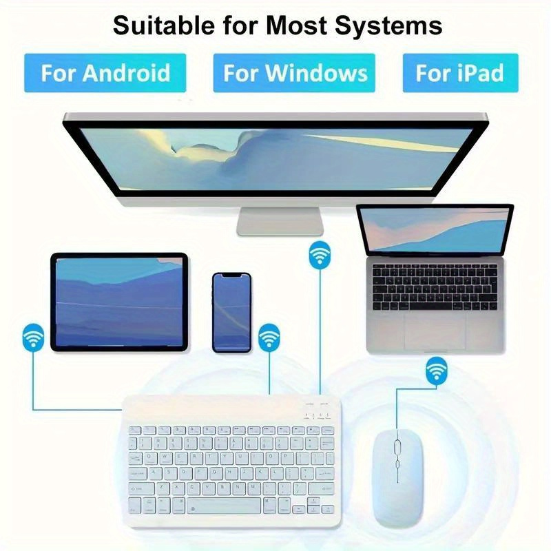 Rechargeable Wireless Keyboard and Mouse Set — Silent Design, USB-C Charging