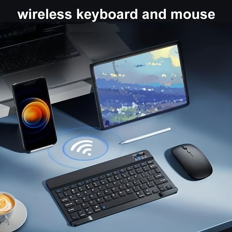 Rechargeable Wireless Keyboard and Mouse Set — Silent Design, USB-C Charging