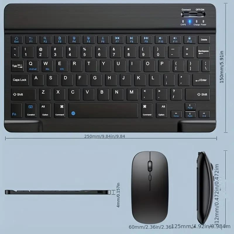 Rechargeable Wireless Keyboard and Mouse Set — Silent Design, USB-C Charging