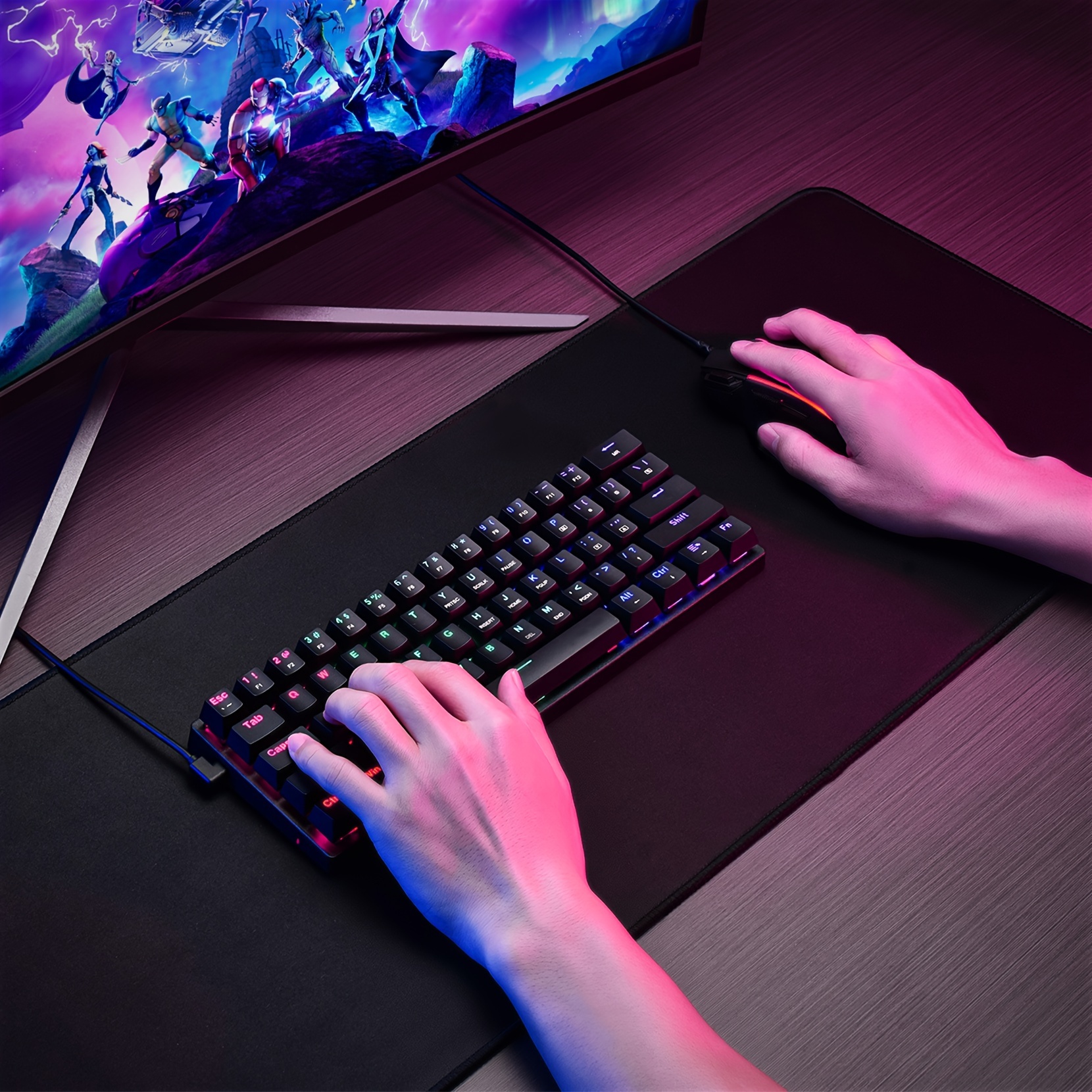 60% Mechanical Gaming Keyboard — Blue Switches, RGB Backlight, Wired