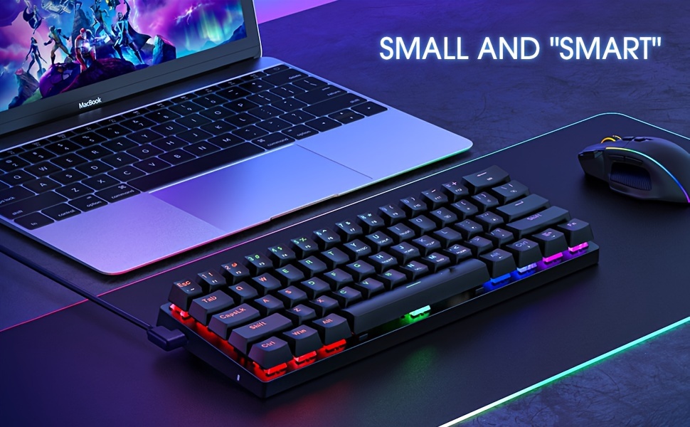 60% Mechanical Gaming Keyboard — Blue Switches, RGB Backlight, Wired