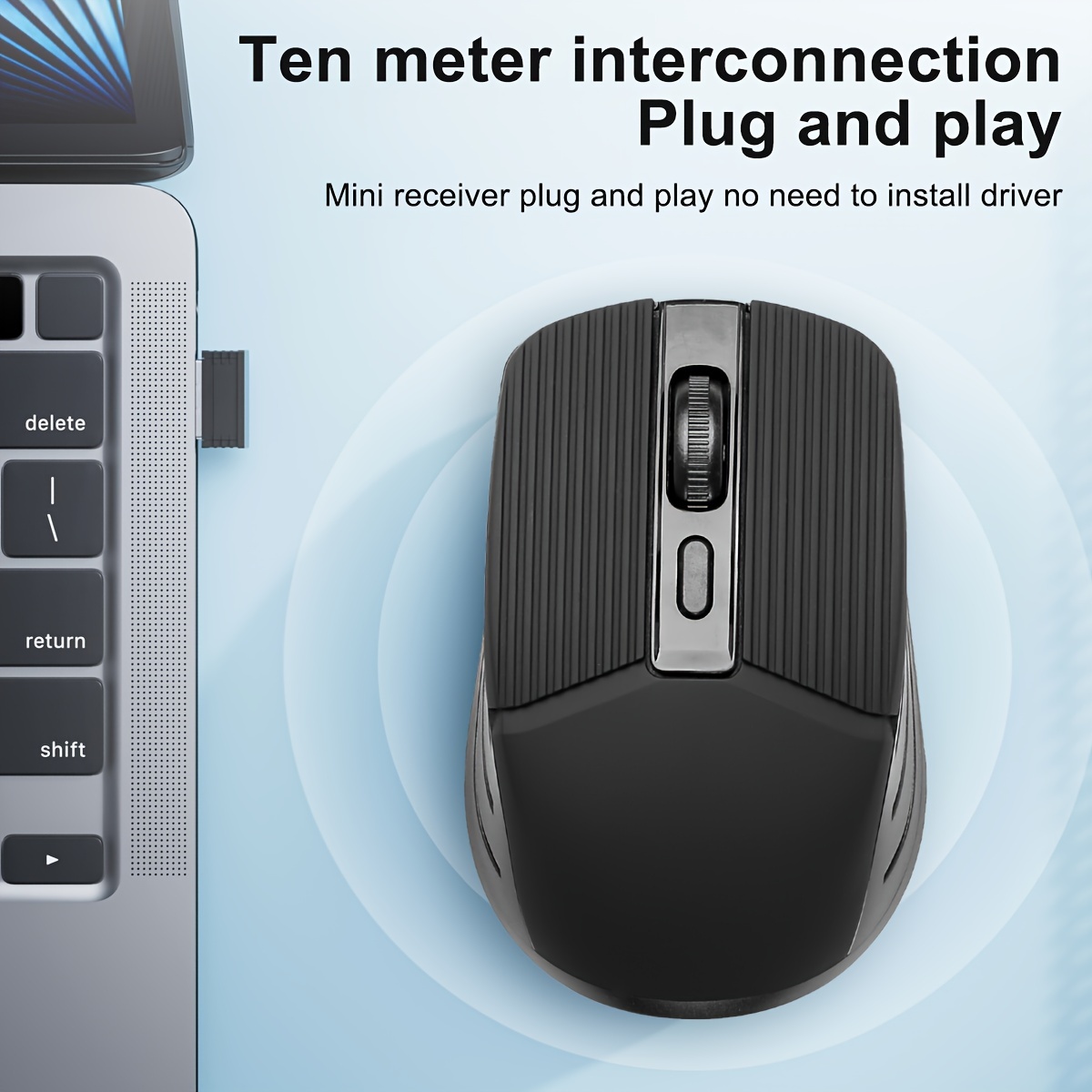 Wireless Optical Mouse – 4-Button, 1200/1600/3200 DPI