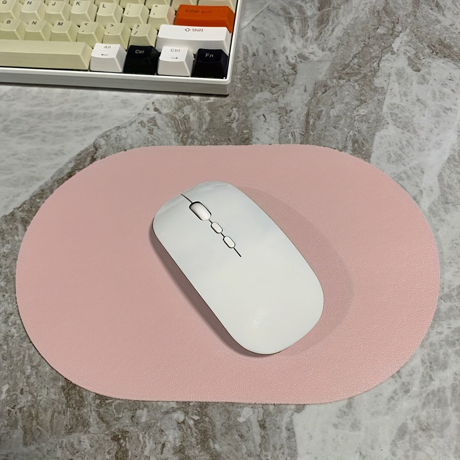 Compact Oval PU Leather Mouse Pad — Non-Slip, Universal Design