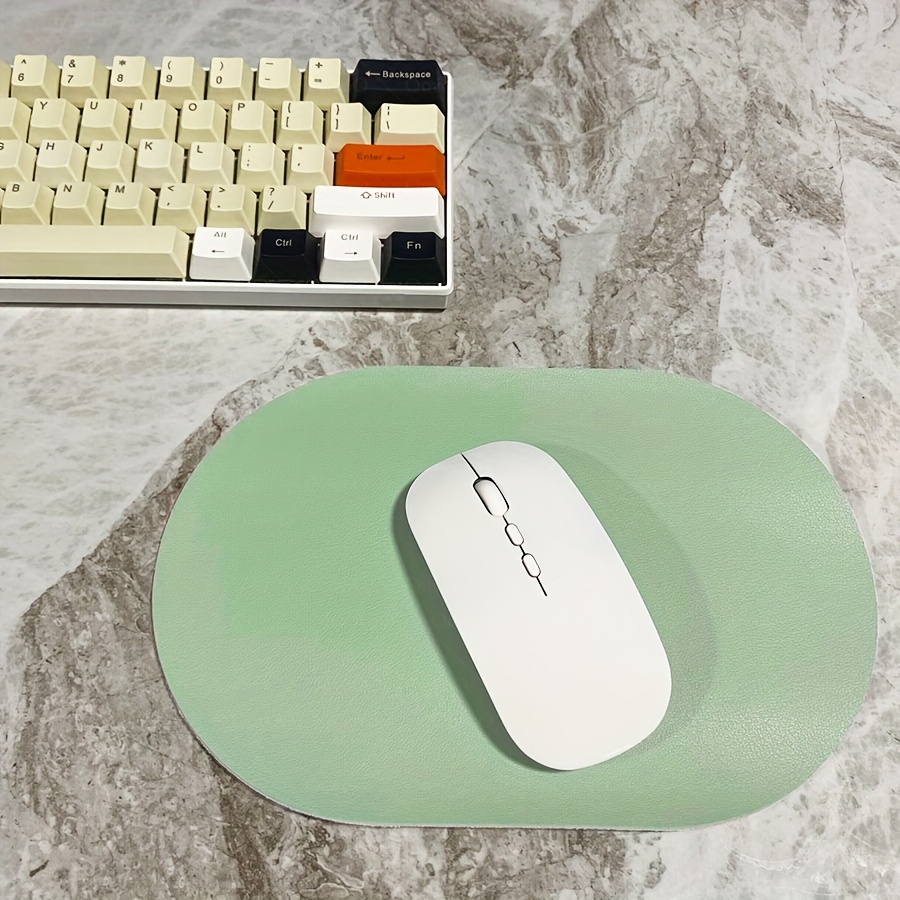 Compact Oval PU Leather Mouse Pad — Non-Slip, Universal Design
