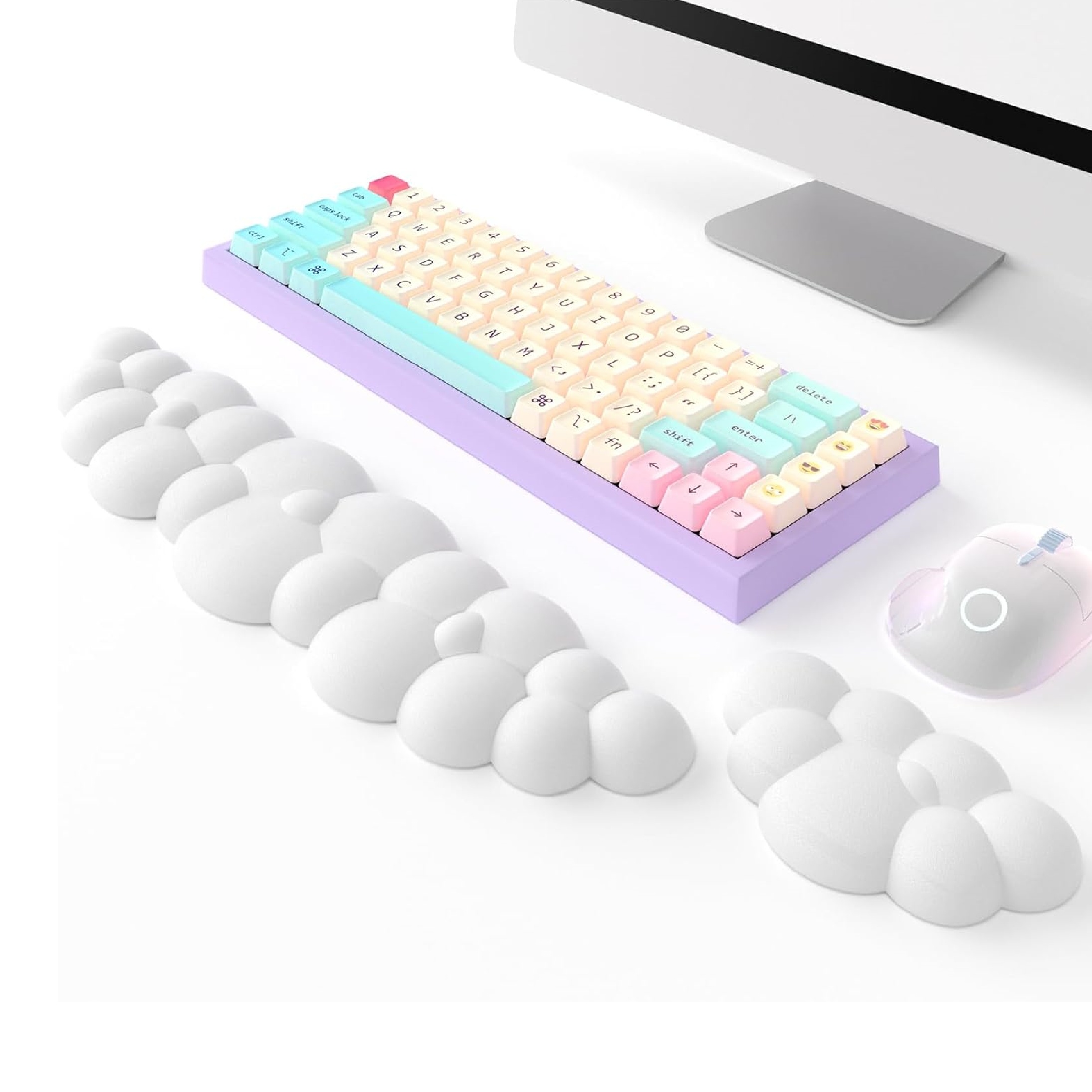 Cloud-Shaped Memory Foam Keyboard Wrist Rest and Mouse Pad Set
