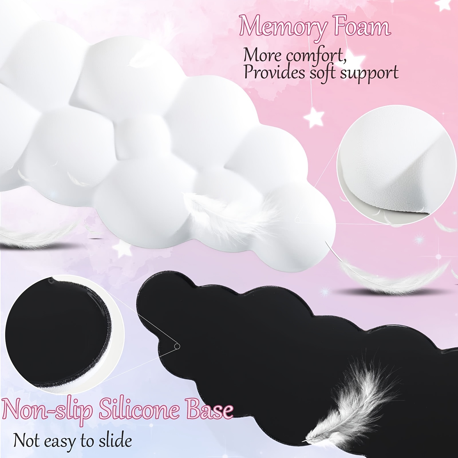 Cloud-Shaped Memory Foam Keyboard Wrist Rest and Mouse Pad Set
