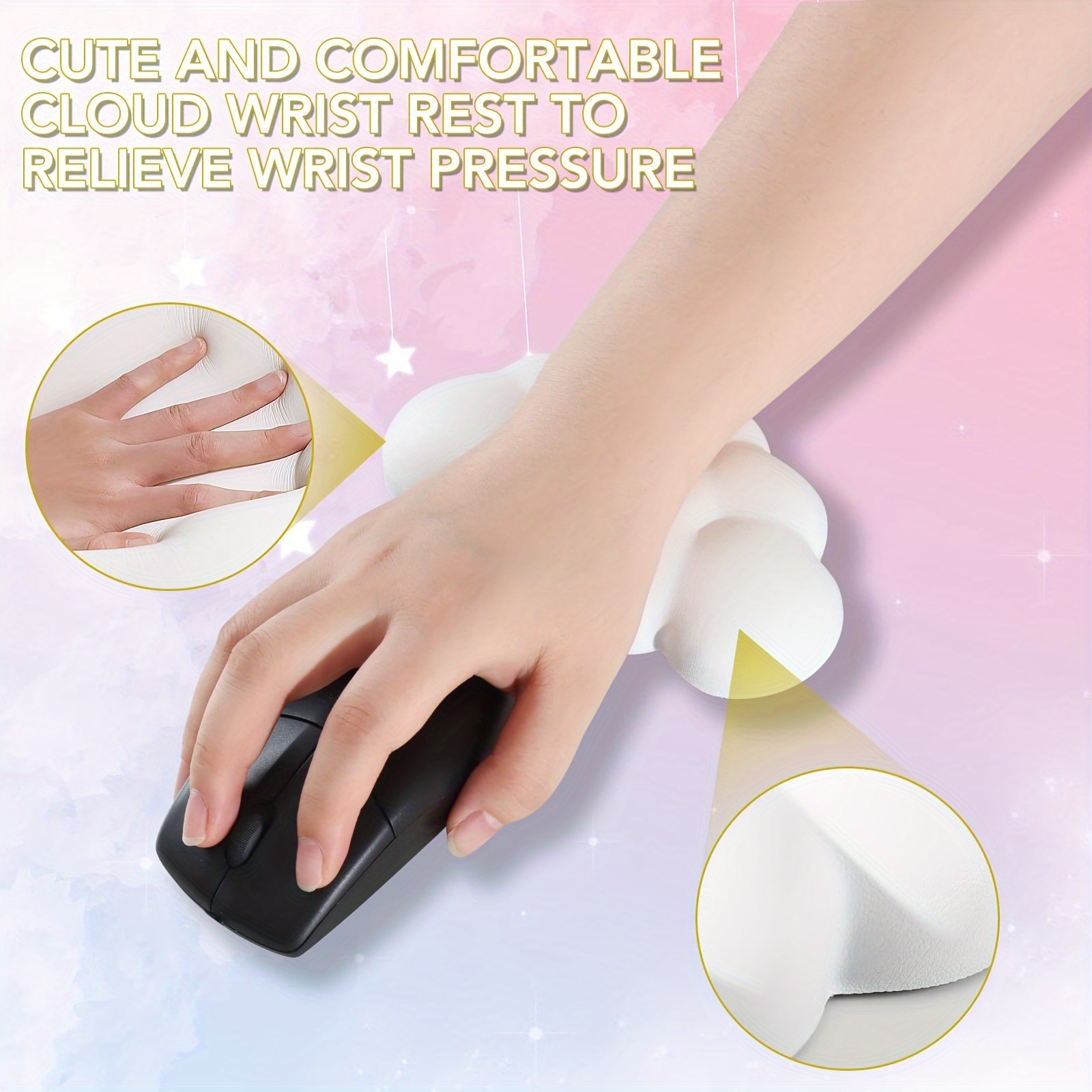 Cloud-Shaped Memory Foam Keyboard Wrist Rest and Mouse Pad Set
