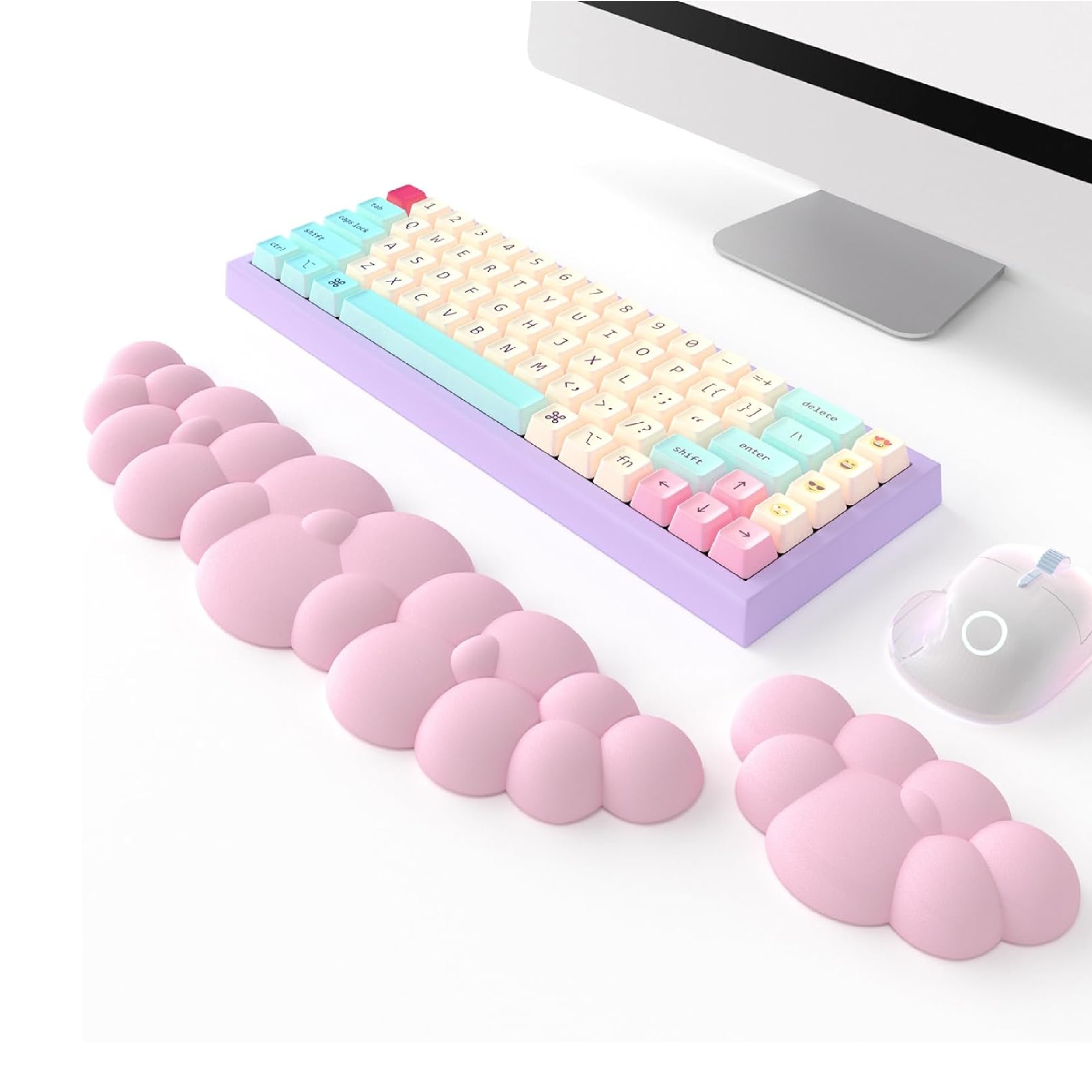 Cloud-Shaped Memory Foam Keyboard Wrist Rest and Mouse Pad Set