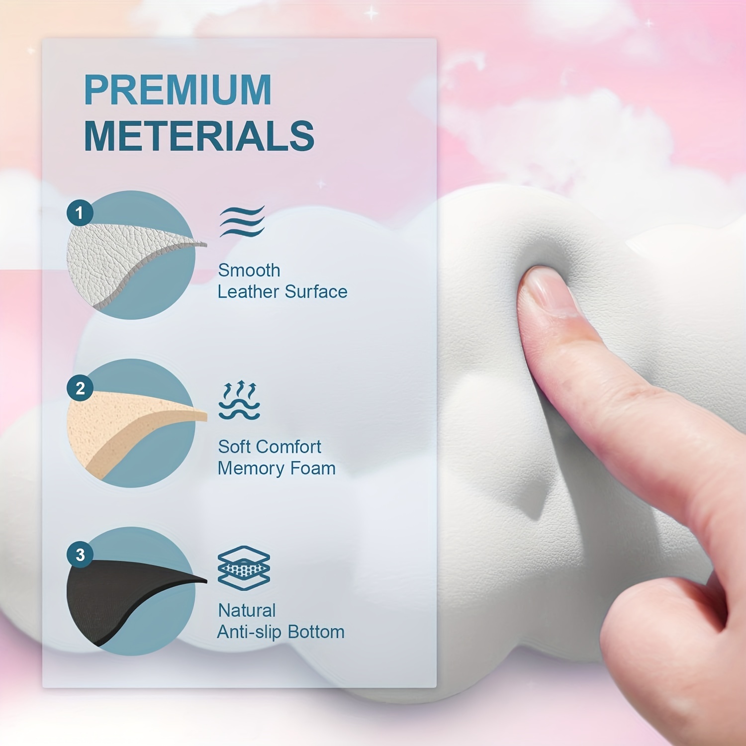 Cloud-Shaped Memory Foam Keyboard Wrist Rest and Mouse Pad Set