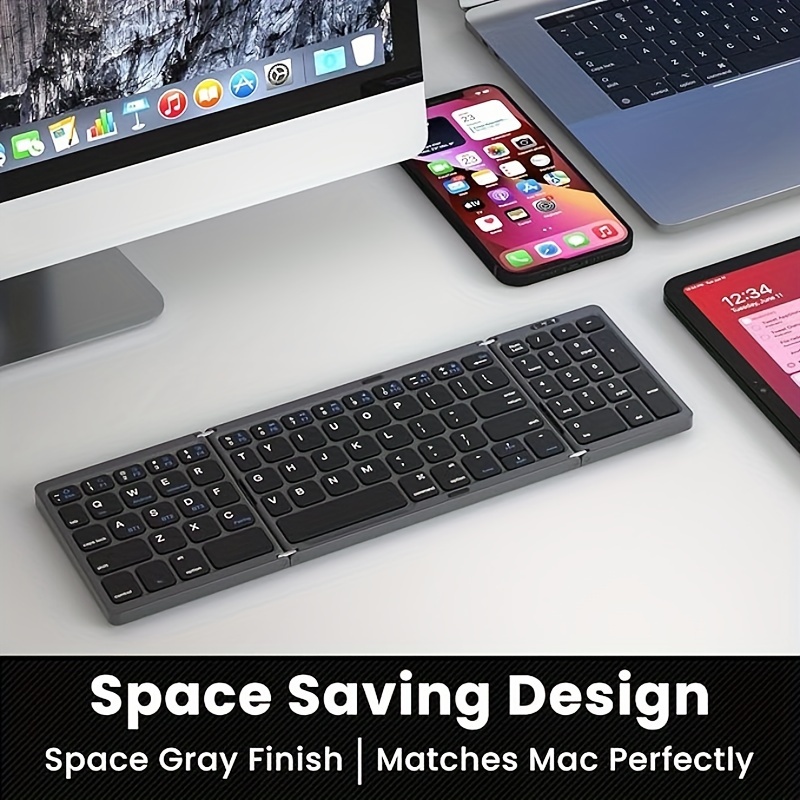 Tri-Fold Bluetooth Keyboard with Numeric Keypad