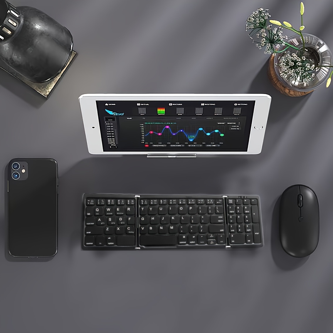 Tri-Fold Bluetooth Keyboard with Numeric Keypad