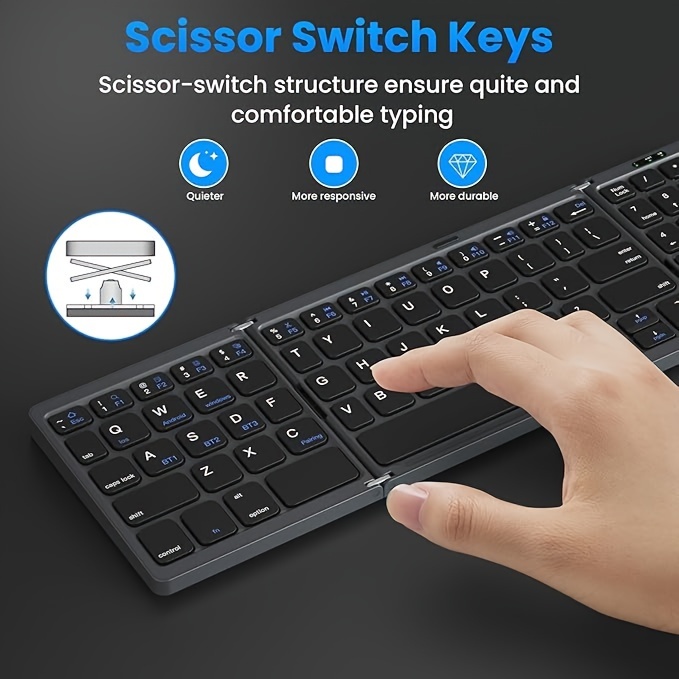Tri-Fold Bluetooth Keyboard with Numeric Keypad