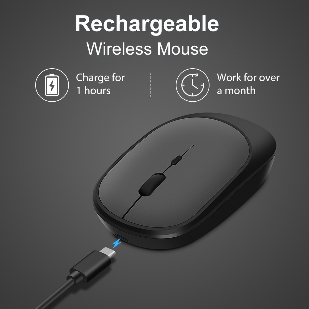2.4G Dual-Tone Wireless Mouse — Ultra-Lightweight & Rechargeable