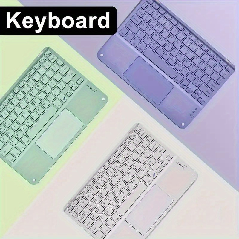 10-Inch Square Wireless Rechargeable Keyboard with Touchpad