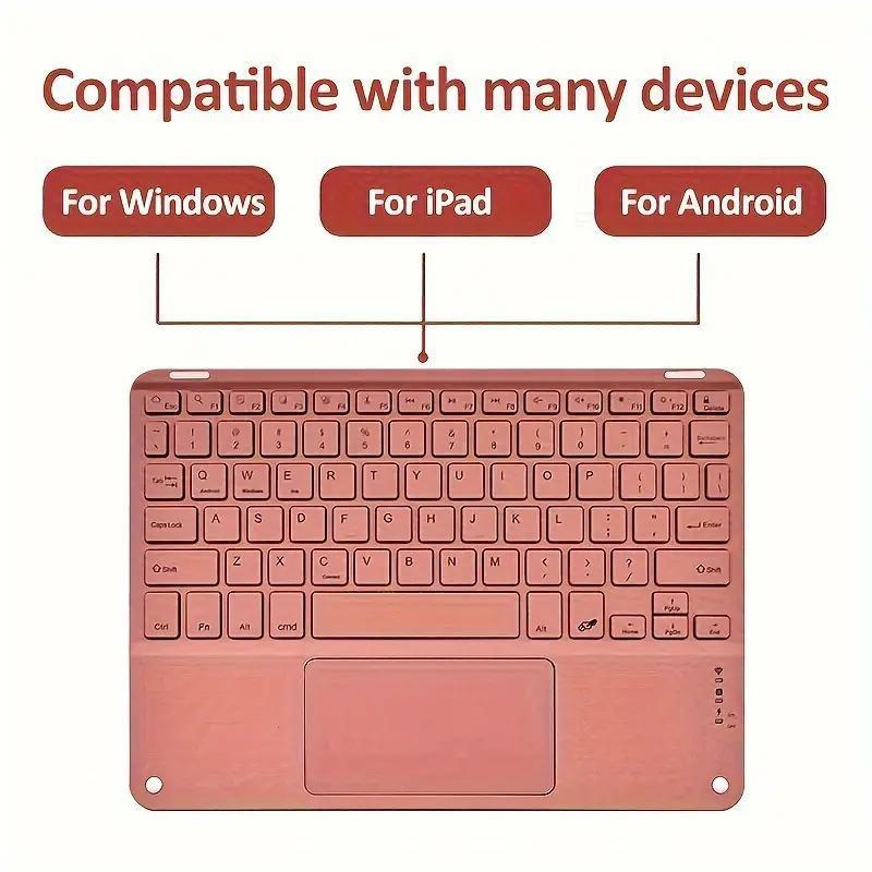 10-inch wireless keyboard with touchpad, portable rechargeable keyboard for smartphones and laptops, detail view 3