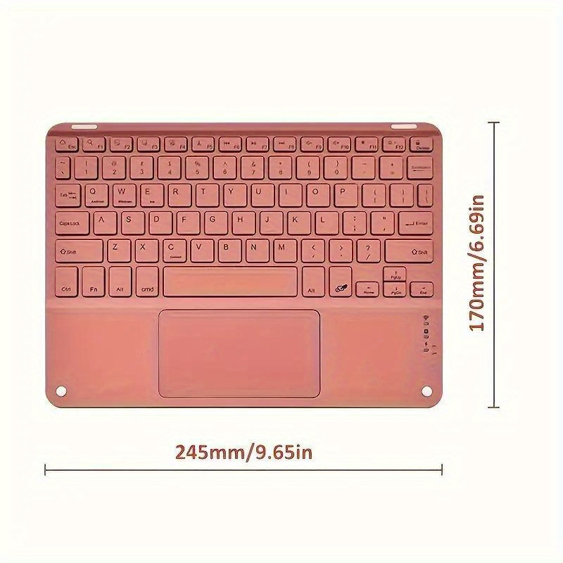 10-Inch Square Wireless Rechargeable Keyboard with Touchpad