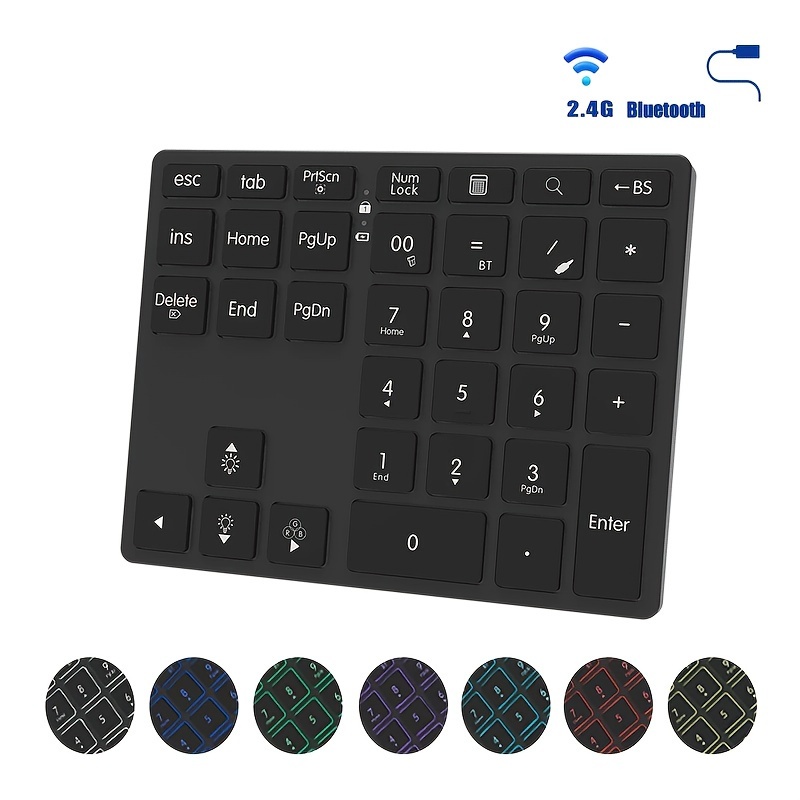 Wireless Rechargeable Numeric Keypad – 2.4G & Bluetooth 5.0