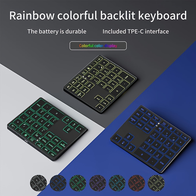 Wireless Rechargeable Numeric Keypad – 2.4G & Bluetooth 5.0