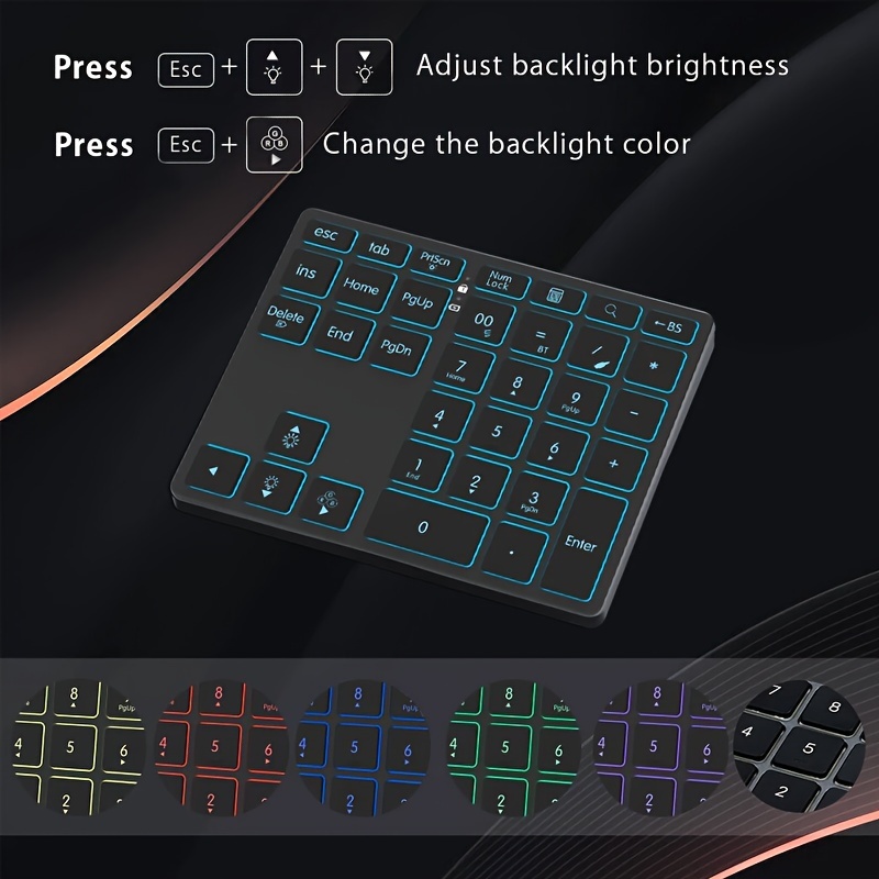 Wireless Rechargeable Numeric Keypad – 2.4G & Bluetooth 5.0