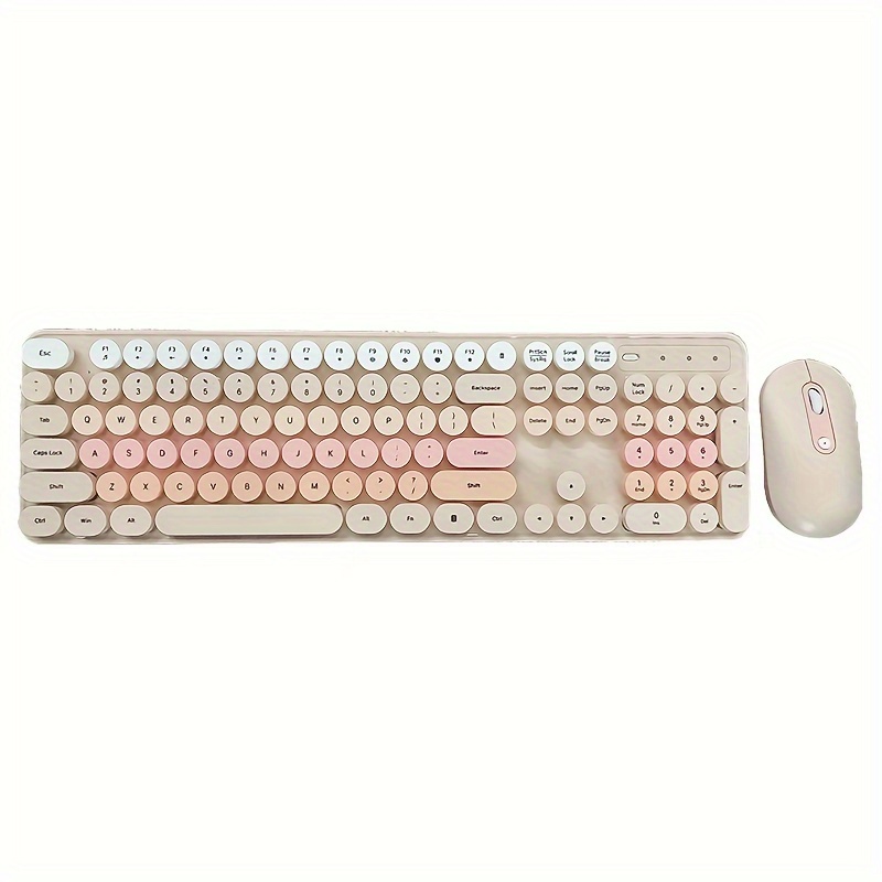 Wireless Keyboard and Mouse Set — Typewriter-Style Silent Keyboard