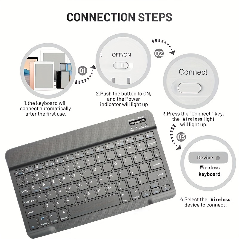78-Key Wireless Bluetooth Keyboard — Rechargeable, Multi-OS Compatible
