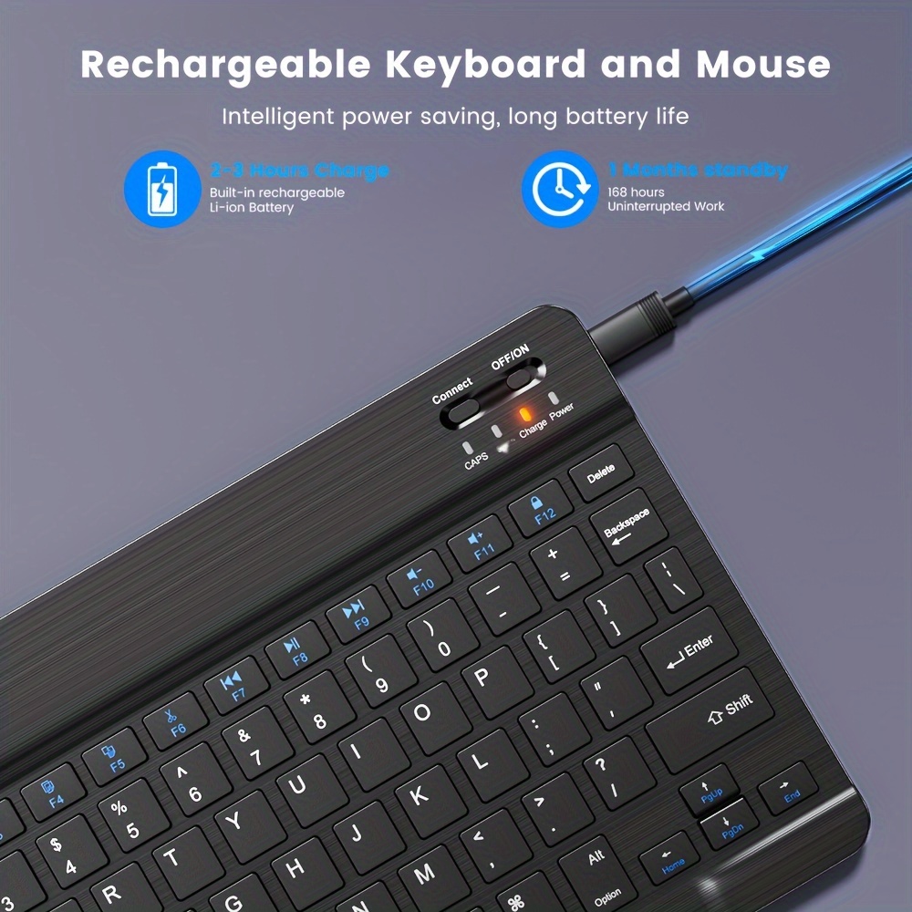 78-Key Wireless Bluetooth Keyboard — Rechargeable, Multi-OS Compatible