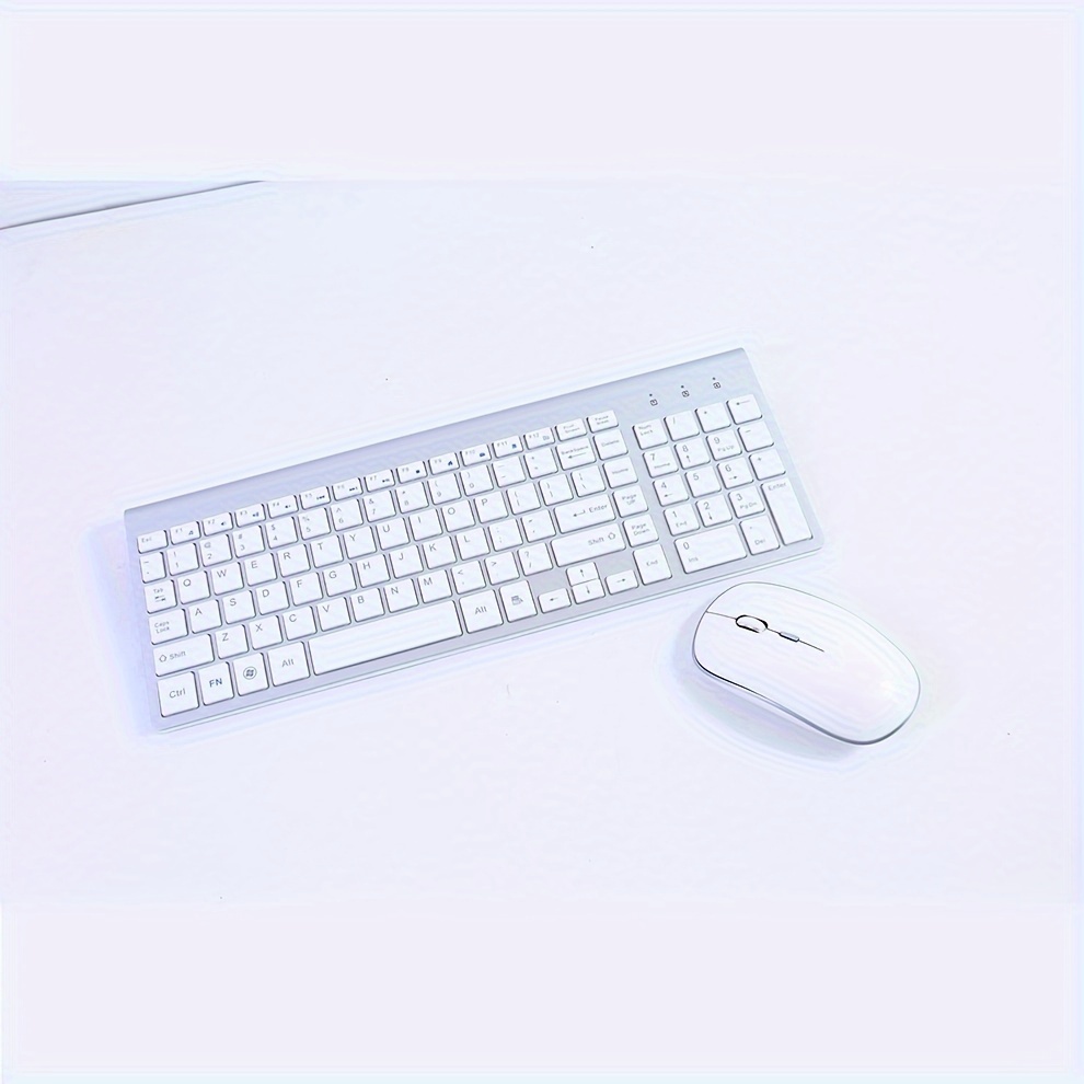 Wireless Keyboard and Mouse Set — 2.4G RF, Silent, Full-Size
