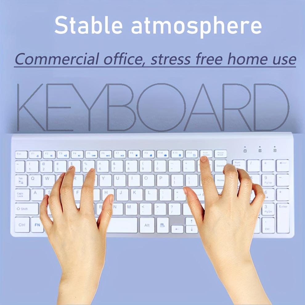 Wireless Keyboard and Mouse Set — 2.4G RF, Silent, Full-Size