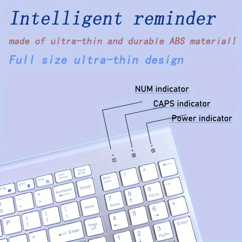 Wireless Keyboard and Mouse Set — 2.4G RF, Silent, Full-Size