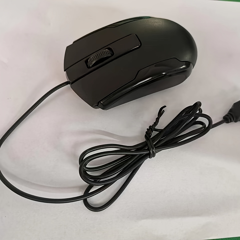 USB Optical Wired Mouse — Ambidextrous, Plug-and-Play