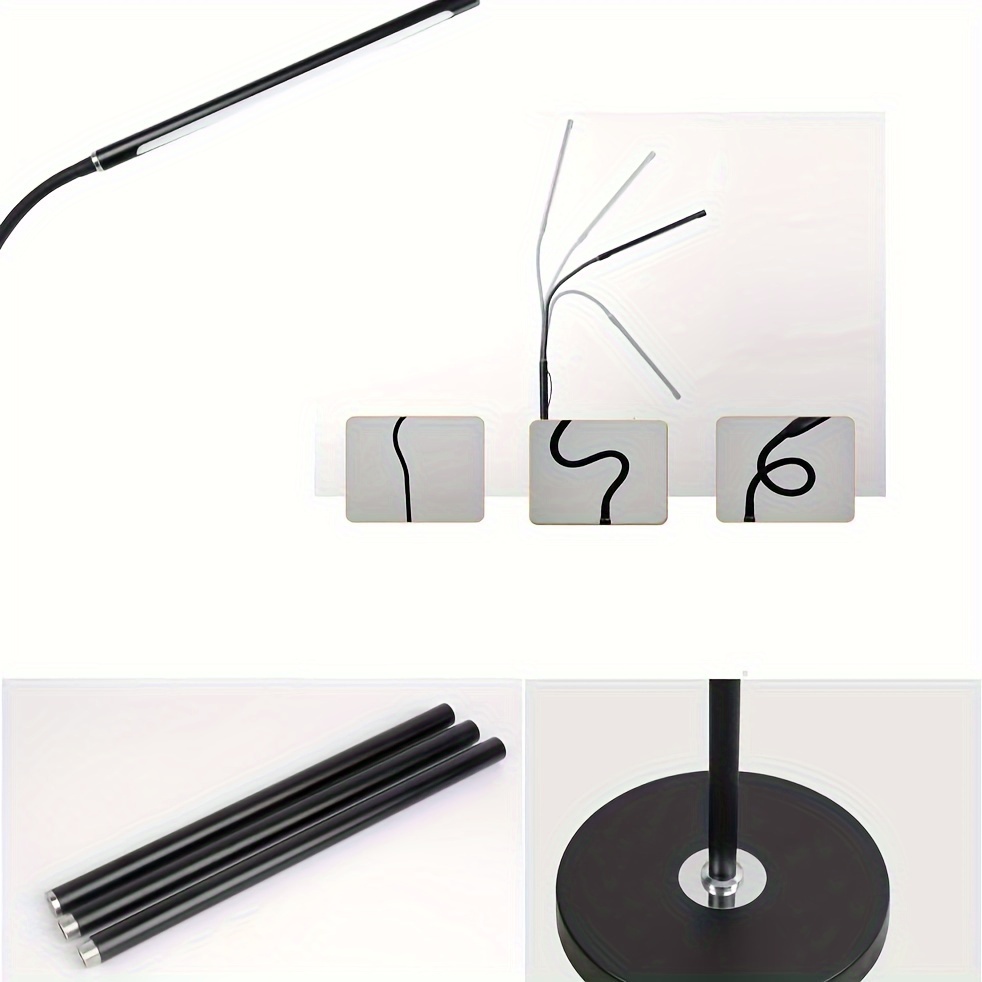 Adjustable Gooseneck LED Floor Lamp — 3 Color Temperatures, 10 Brightness Levels