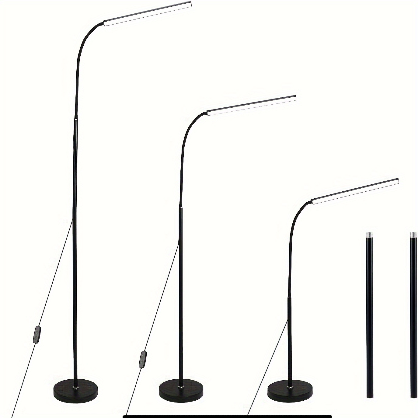 Adjustable Gooseneck LED Floor Lamp — 3 Color Temperatures, 10 Brightness Levels