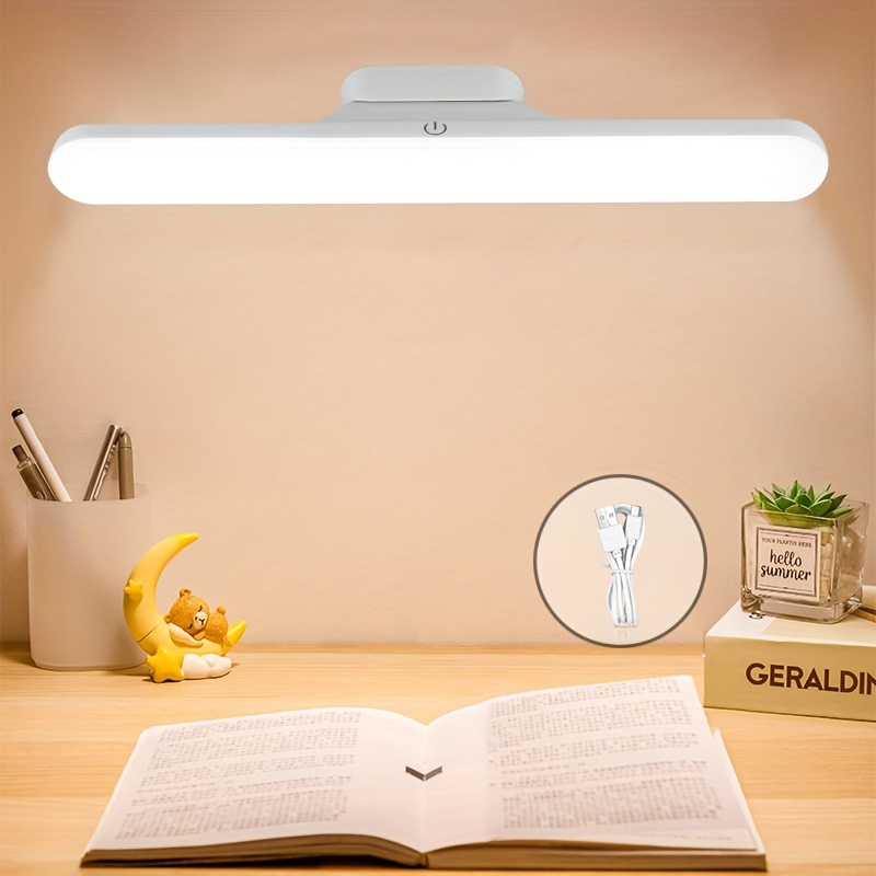 LED Magnetic Reading Lamp — Tri-Color Adjustable, USB-C Rechargeable, No-Drill Portable Desk Lamp