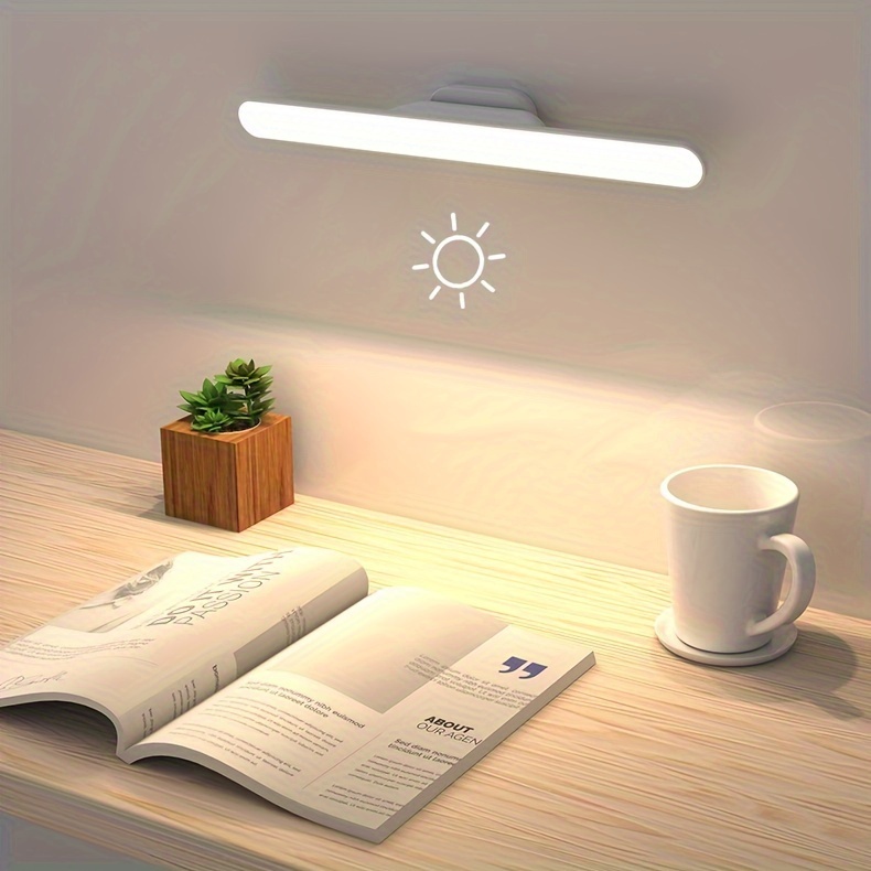 LED Magnetic Reading Lamp — Tri-Color Adjustable, USB-C Rechargeable, No-Drill Portable Desk Lamp