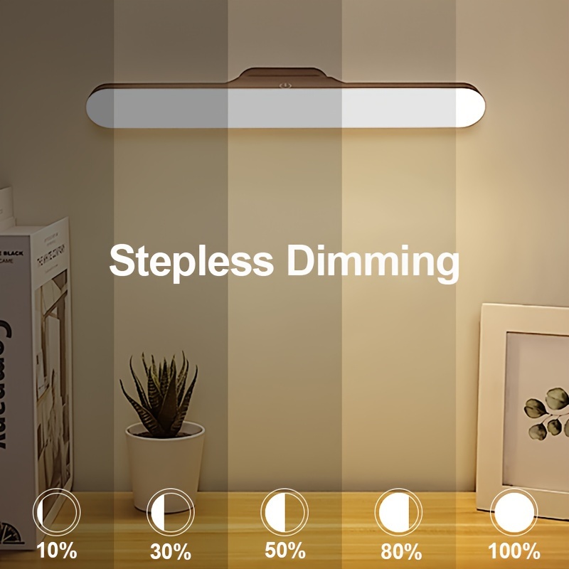 LED Magnetic Reading Lamp — Tri-Color Adjustable, USB-C Rechargeable, No-Drill Portable Desk Lamp