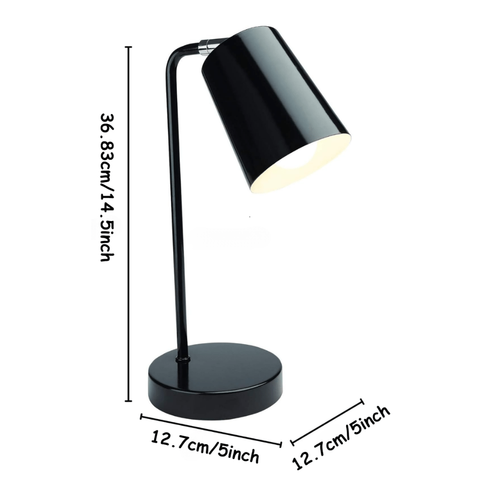 Modern Black Metal LED Desk Lamp — Adjustable Reading Lamp