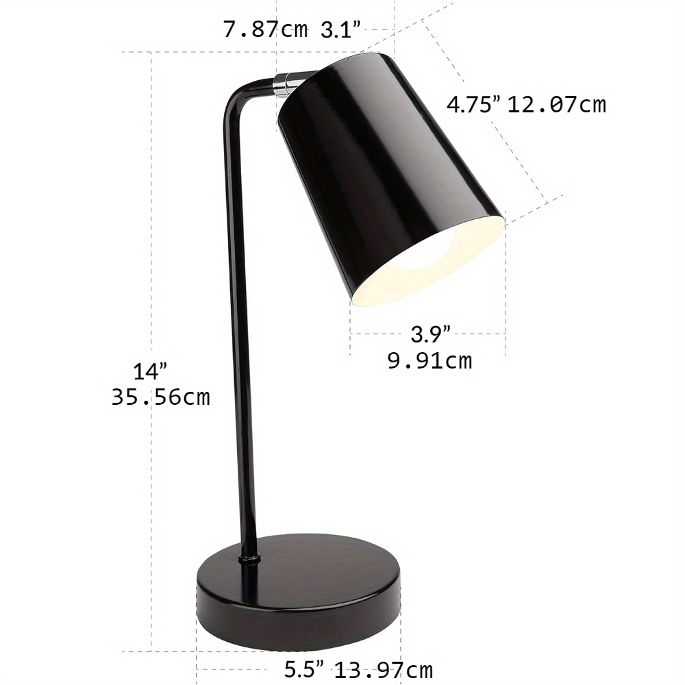 Modern Black Metal LED Desk Lamp — Adjustable Reading Lamp