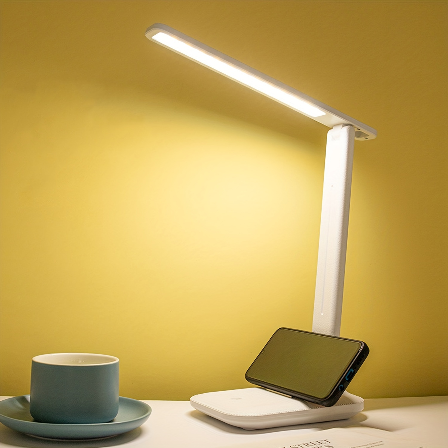 Flicker-Free LED Desk Lamp — 3 Color Temperature Modes, Touch Control, USB Rechargeable