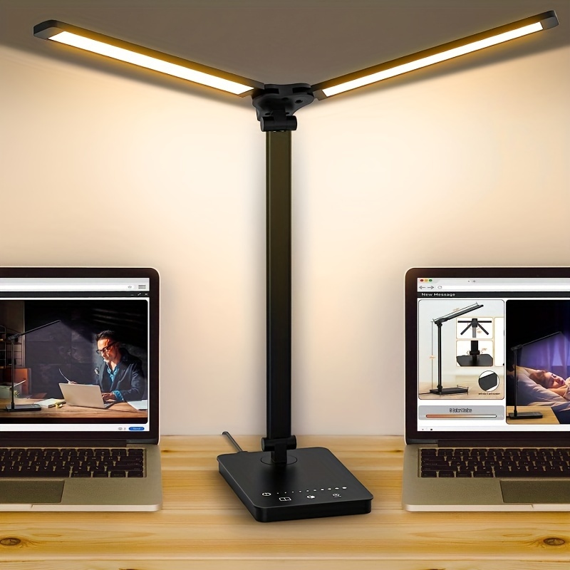 Adjustable Foldable LED Desk Lamp — Dual-Arm Design, 4000K Neutral White Light