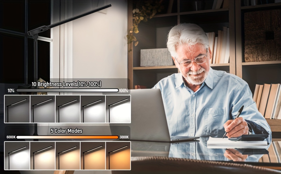 Adjustable Foldable LED Desk Lamp — Dual-Arm Design, 4000K Neutral White Light