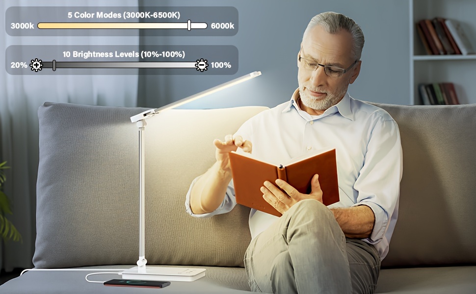 Adjustable Foldable LED Desk Lamp — Dual-Arm Design, 4000K Neutral White Light