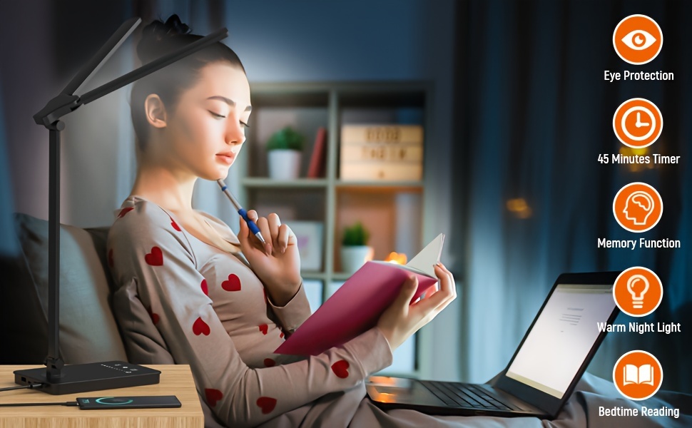 Adjustable Foldable LED Desk Lamp — Dual-Arm Design, 4000K Neutral White Light