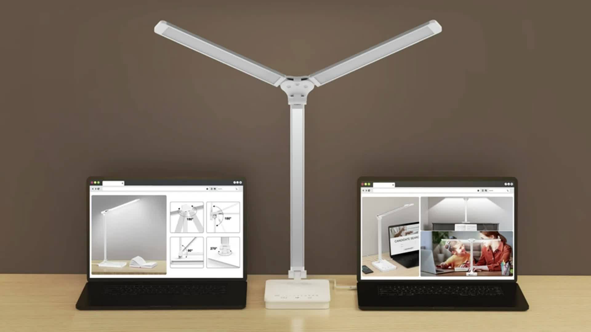 Adjustable Foldable LED Desk Lamp — Dual-Arm Design, 4000K Neutral White Light