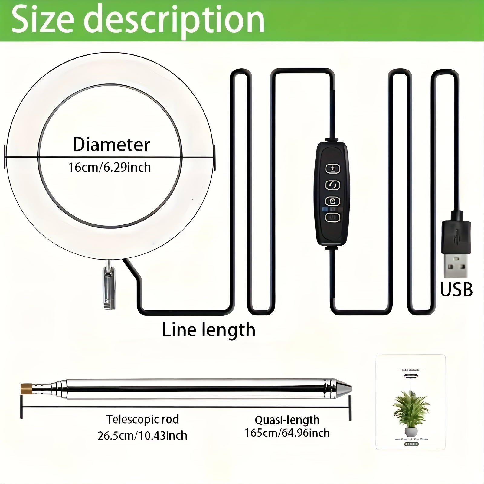 USB-Powered Full-Spectrum Adjustable-Height LED Grow Light