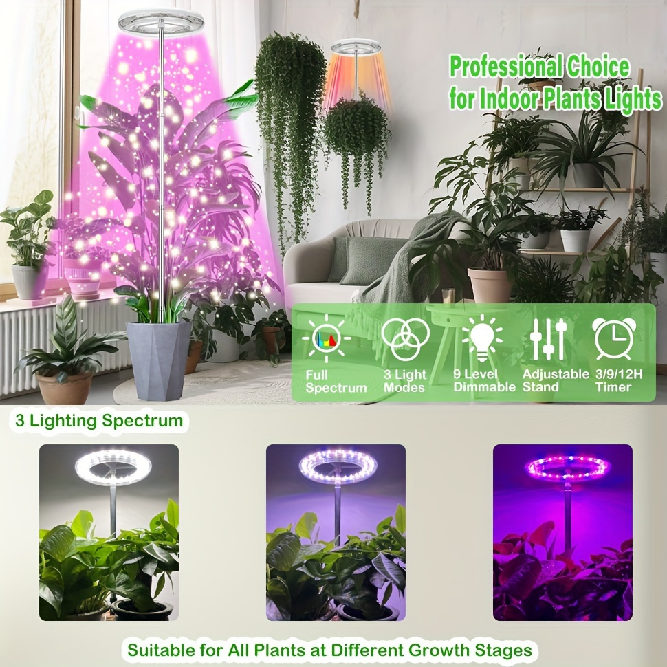 USB-Powered Full-Spectrum Adjustable-Height LED Grow Light