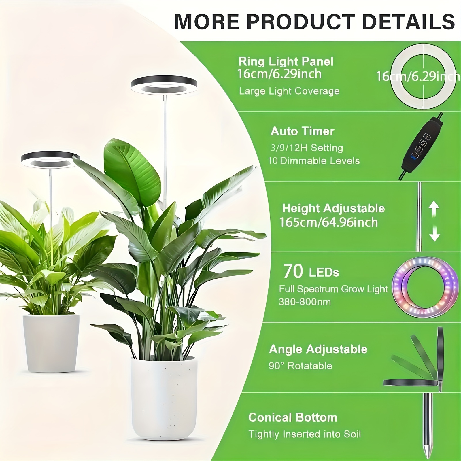 USB-Powered Full-Spectrum Adjustable-Height LED Grow Light