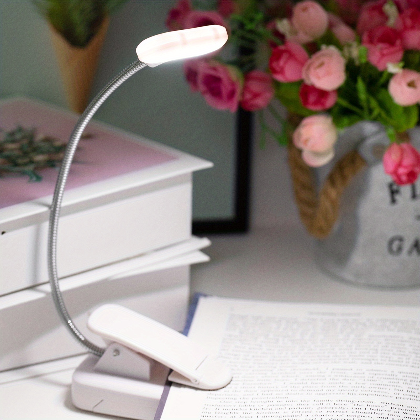 Flexible Clamp-On Book Light — USB-Rechargeable LED Reading Lamp