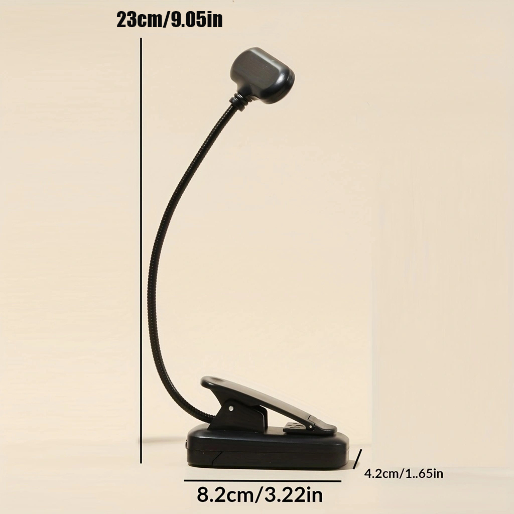 Flexible Clamp-On Book Light — USB-Rechargeable LED Reading Lamp